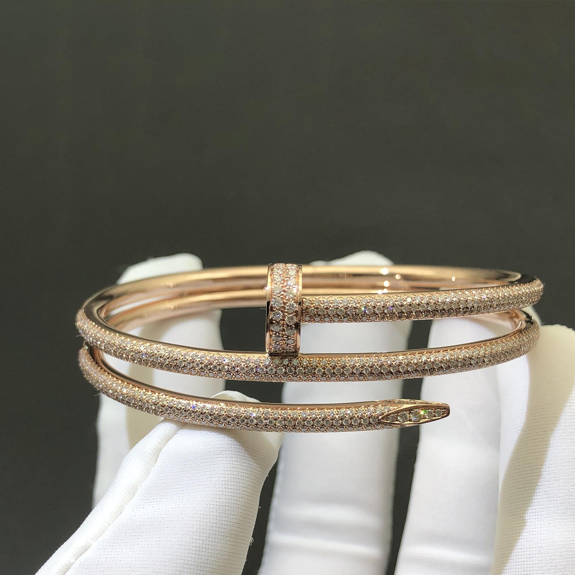 Inspired Juste un Clou Bracelet in 18K Pink Gold Set with 624 Brilliant-cut Diamonds