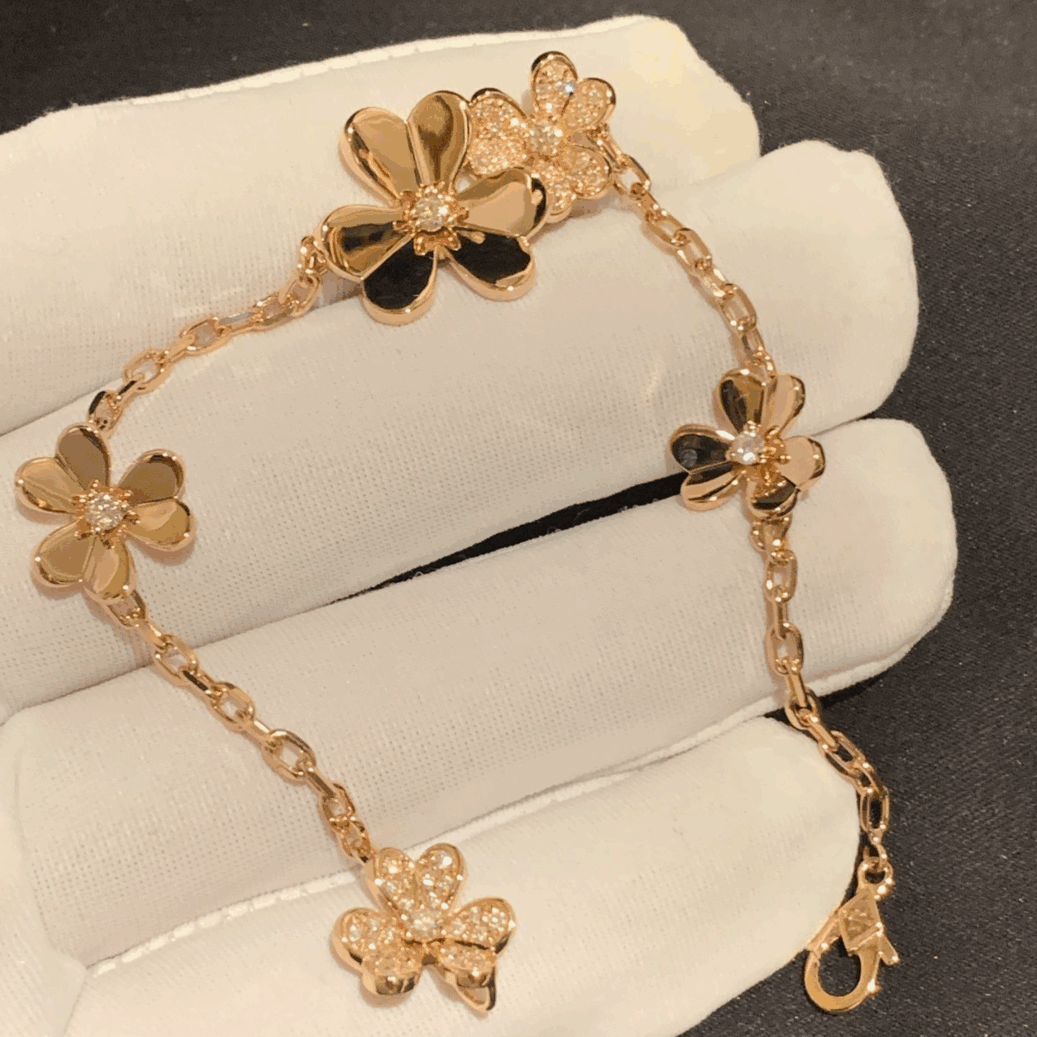 18K Yellow Gold 5 flowers Frivole bracelet VCARP3W400