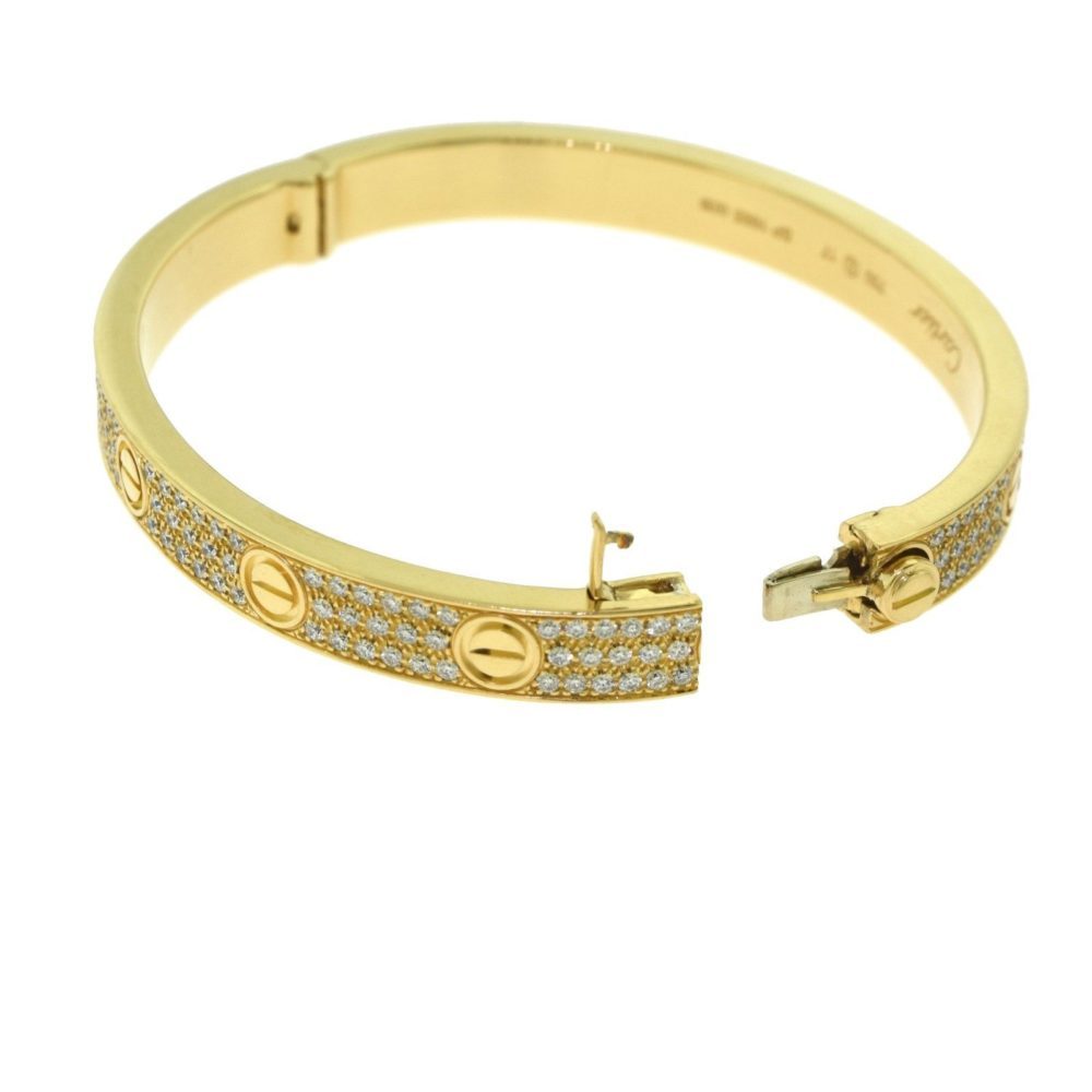 Bracelet Cartier Love en or jaune 18 carats 204 Pavé de diamants